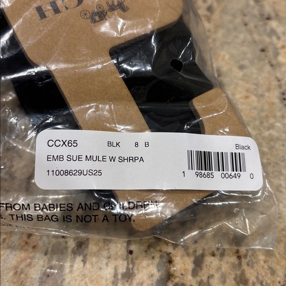 NWT Coach Black Faux Fur-Lined Slippers - Picture 8 of 9